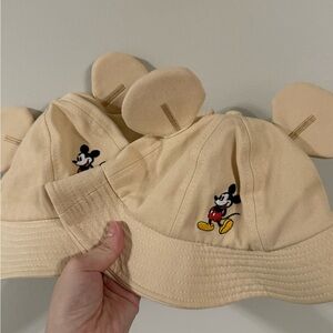 Matching Licensed  Mickey Mouse Beige Bucket Hat with Ears and Strap